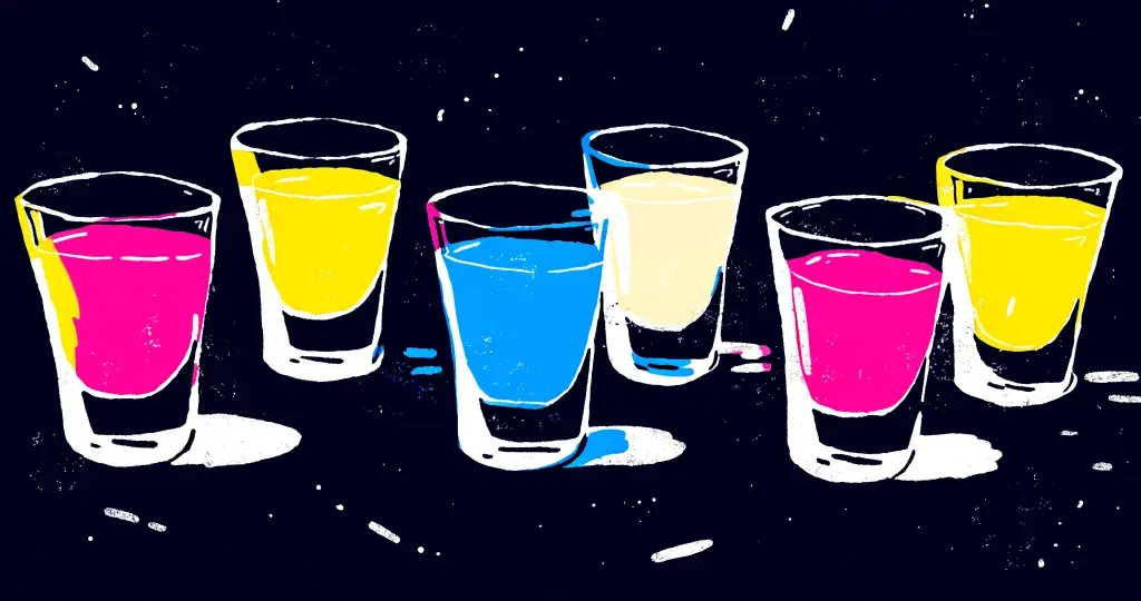 Illustratie van shotglaasjes